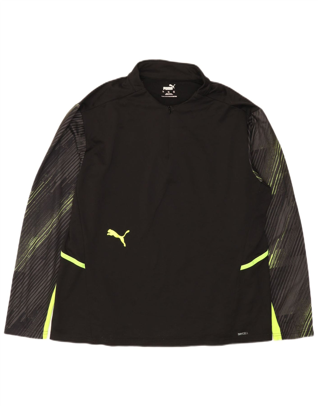 PUMA sweater med lynlås til kvinder, træningsdragt Top UK 18 XL sort stribet