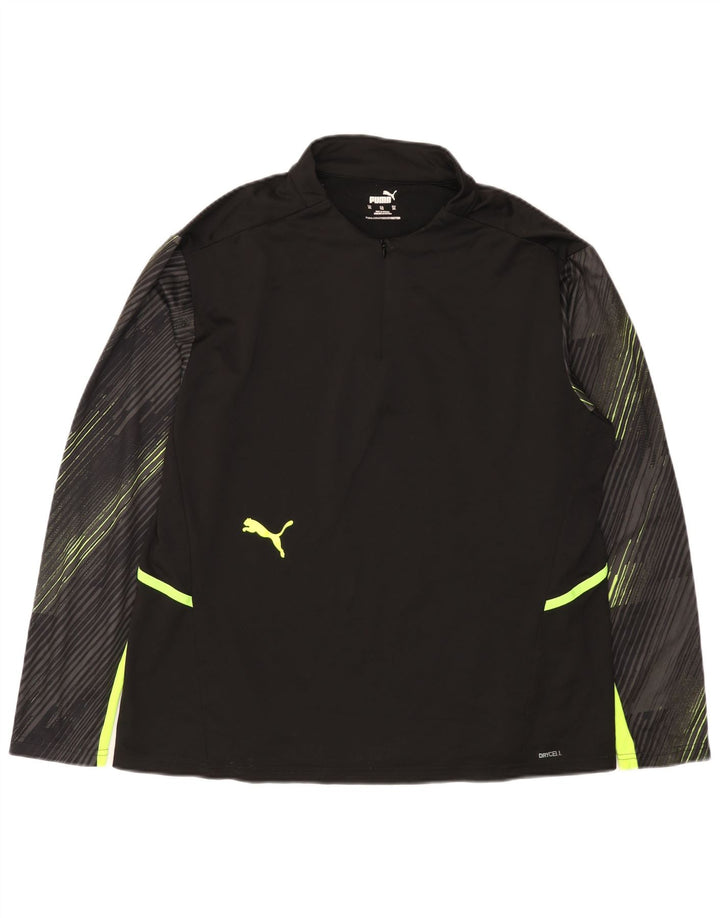 PUMA sweater med lynlås til kvinder, træningsdragt Top UK 18 XL sort stribet