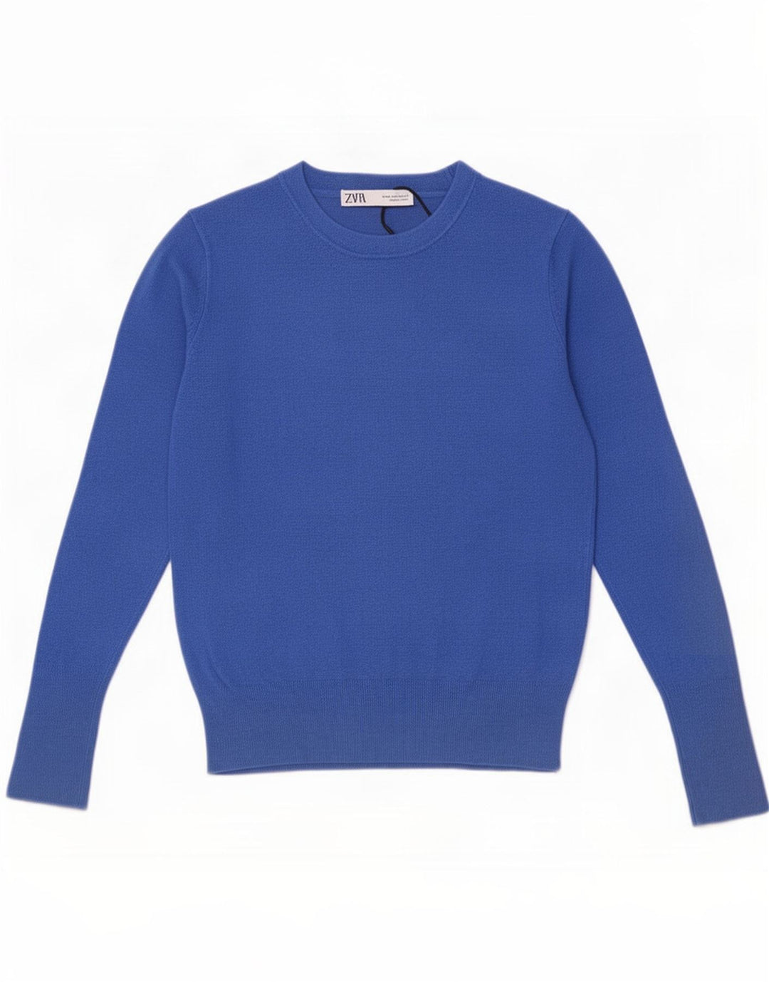 Zara Dame Boat Neck Jumper Sweater UK 12 Medium Blue Viscose