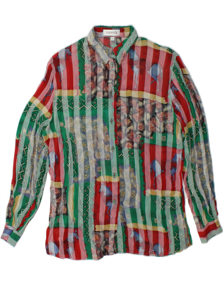 TENDENZA Womens Shirt EU 38 Medium Multicoloured Striped Vintage Tendenza and Second-Hand Tendenza from Messina Hembry 