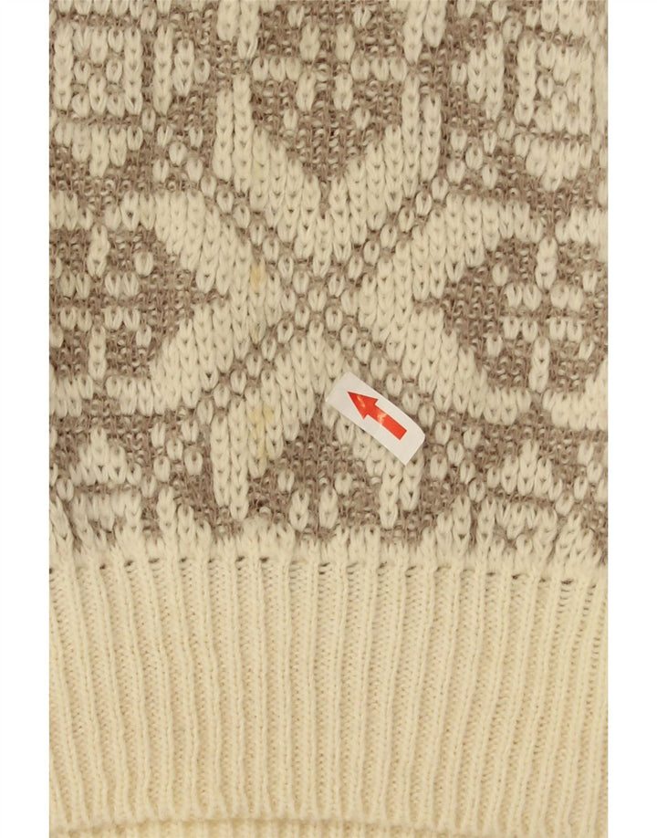 Ciao Herre sweater med rund hals XL Beige geometrisk uld