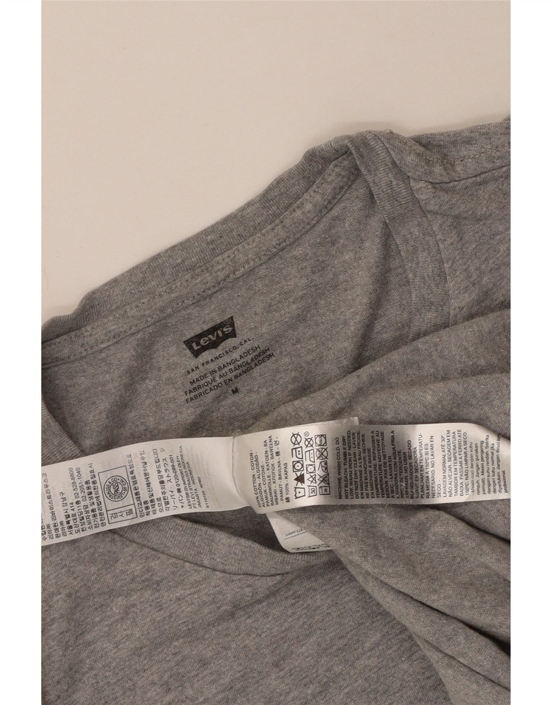 Levi's Herre grafisk T-shirt top mellemgrå flækket bomuld