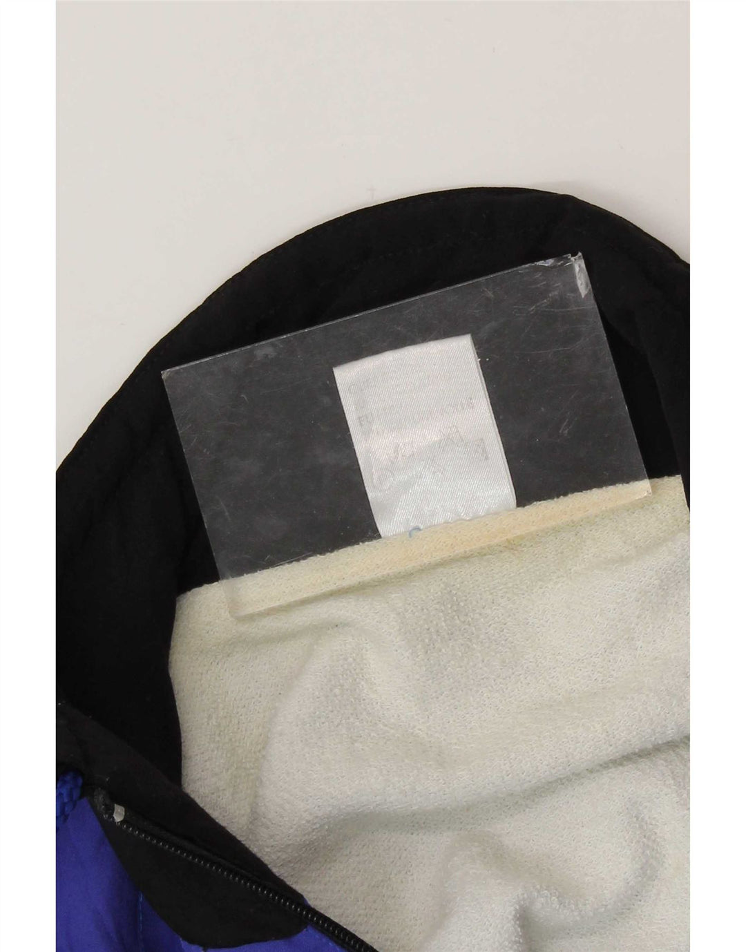 Vintage herre grafisk træningsdragt topjakke mellemblå patchwork polyamid