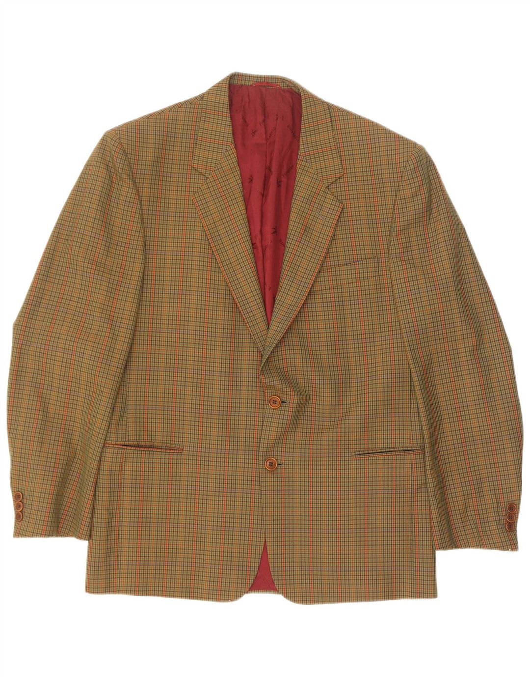 Brooksfield Herre 2-knaps blazerjakke IT 52 XL Grøn Gingham Wool