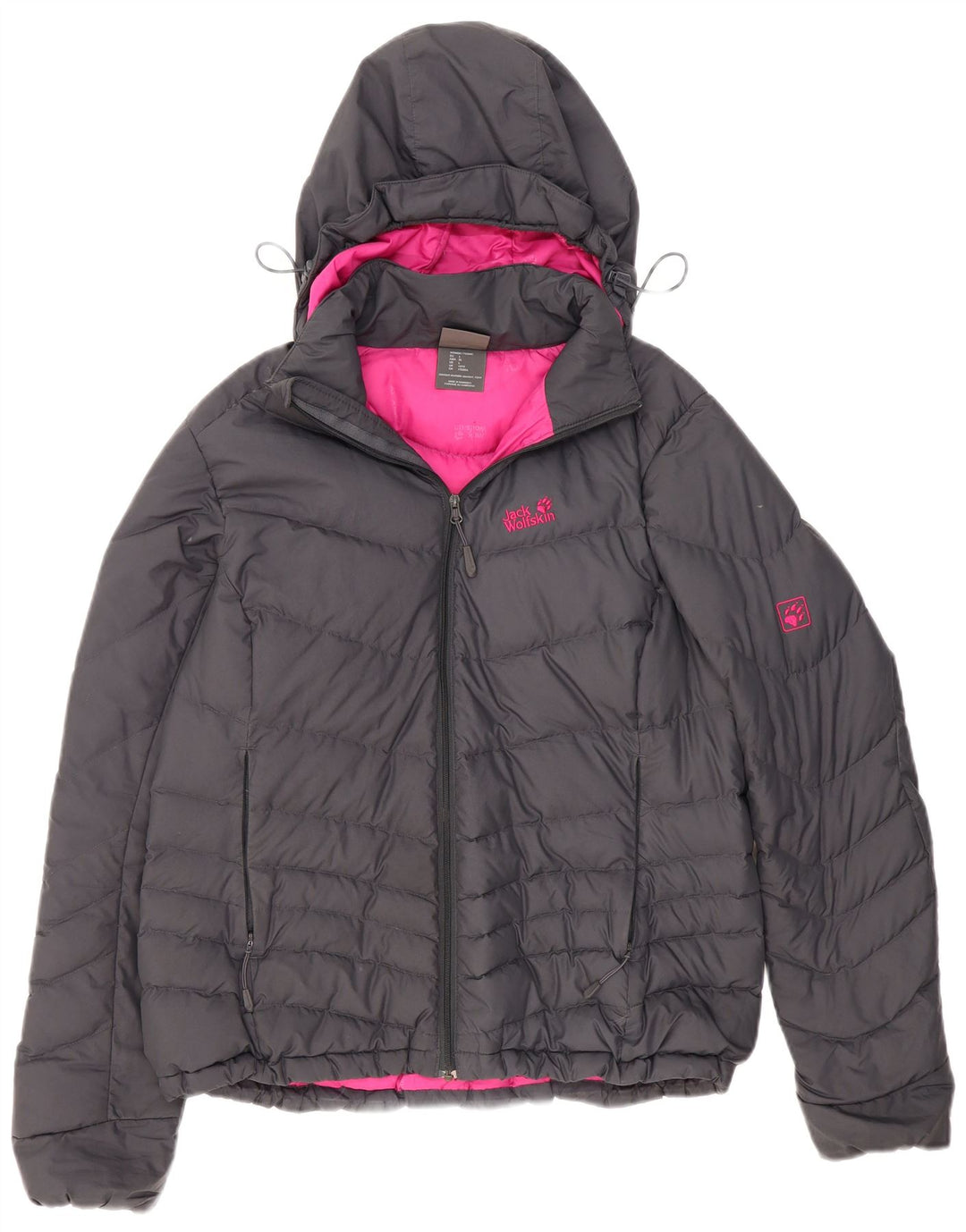 Jack Wolfskin Dame Standard Hættejakke UK 16 Large Grey