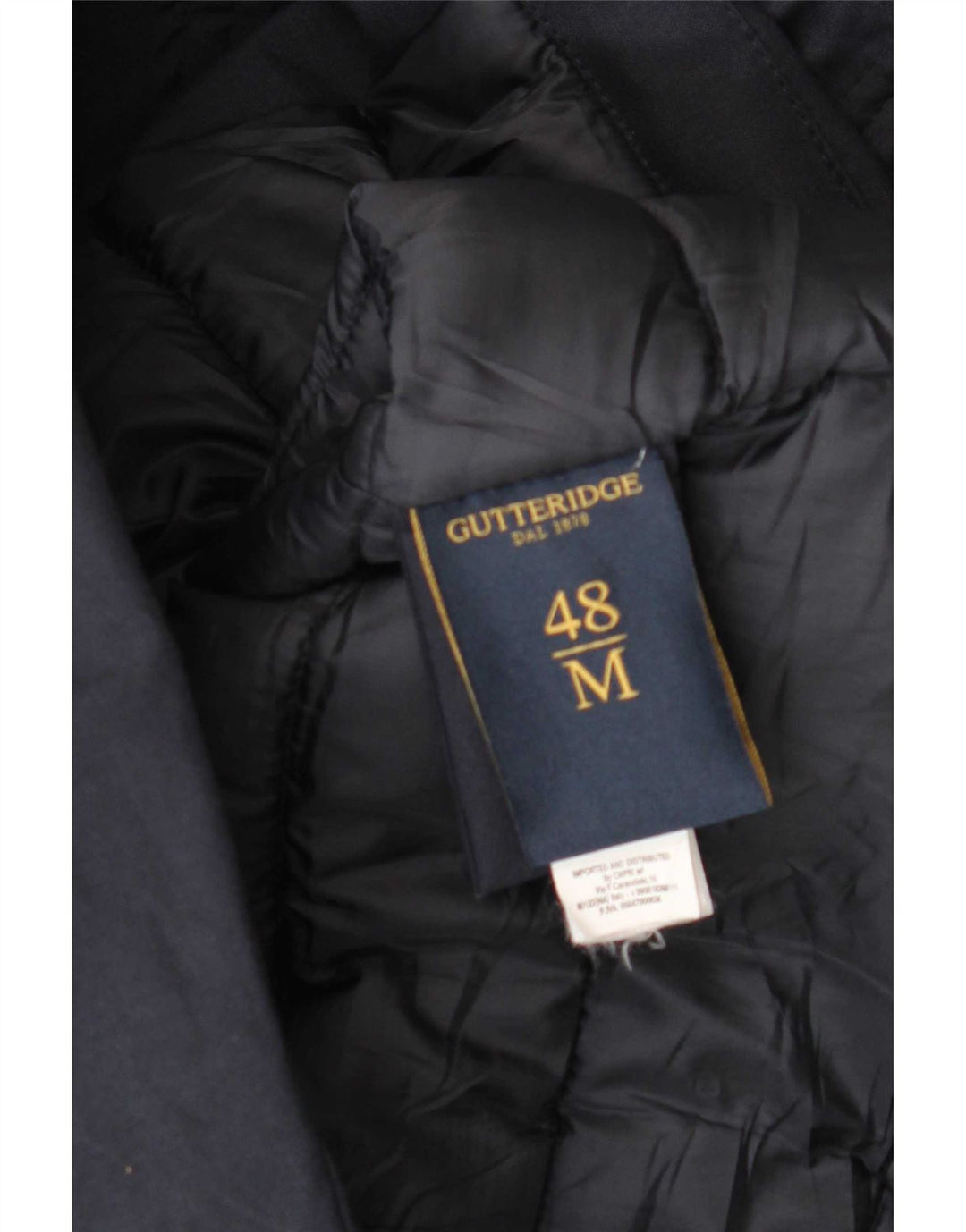 Gutteridge Herre Hooded Polstret Frakke IT 48 Medium Navy Blue Polyester
