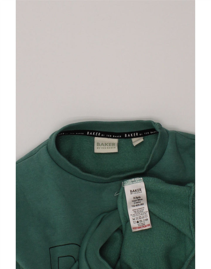 Ted Baker Boys Grafisk Sweatshirt Jumper 2-3 år Grøn Bomuld