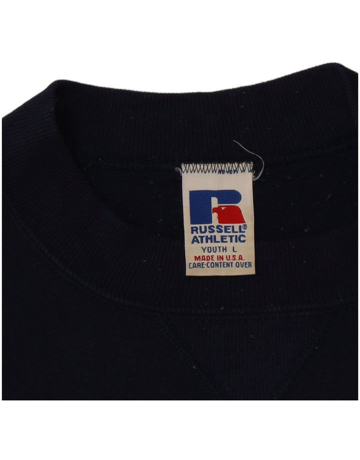 Russell Athletic Boys Sweatshirt Jumper 13-14 år Stor marineblå bomuld
