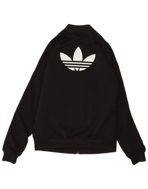 Adidas Dame Grafisk Træningsdragt Top Jacket UK 8 Lille Sort Polyester