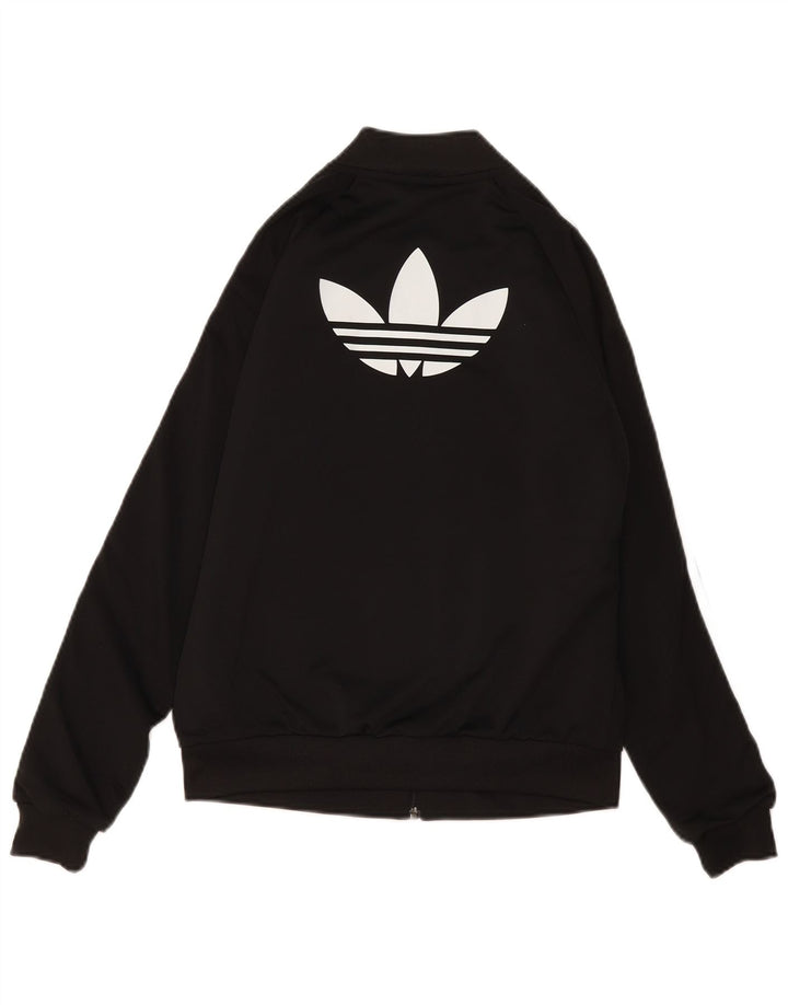Adidas Dame Grafisk Træningsdragt Top Jacket UK 8 Lille Sort Polyester