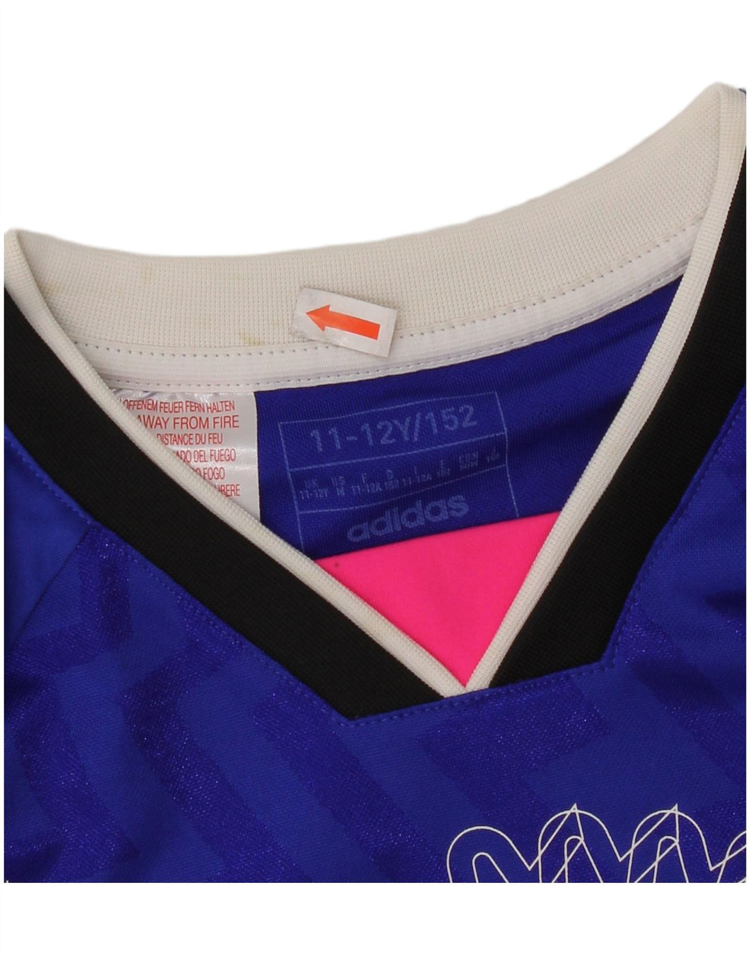 ADIDAS Girls Graphic T-Shirt Top 11-12 Years Blue Polyester