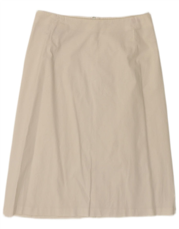 Benetton Dame A-Line Nederdel IT 42 Medium W28 Hvid Bomuld