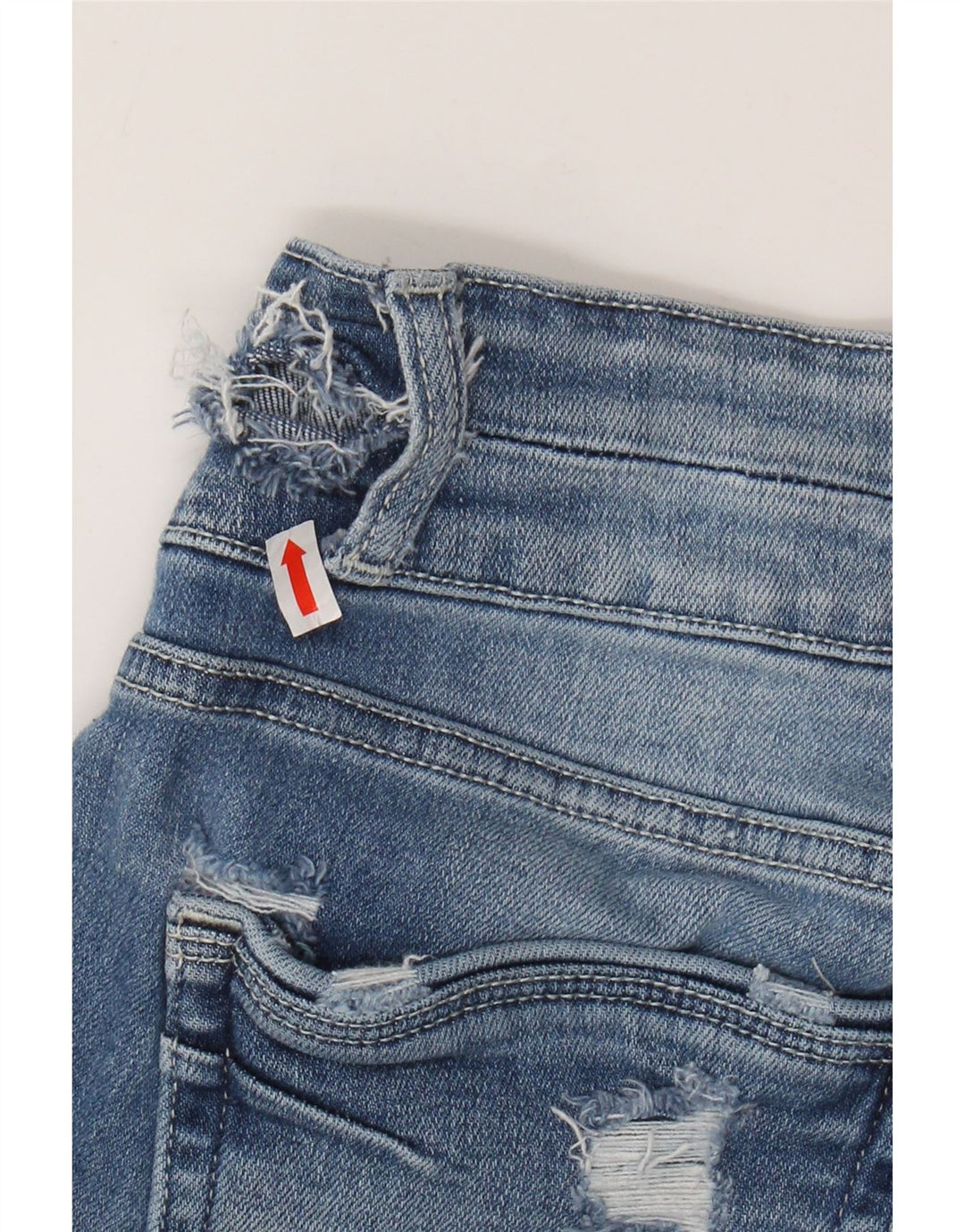 BKE Dame Payton Mid Rise Distressed Skinny Jeans W29 L26 Blå Bomuld