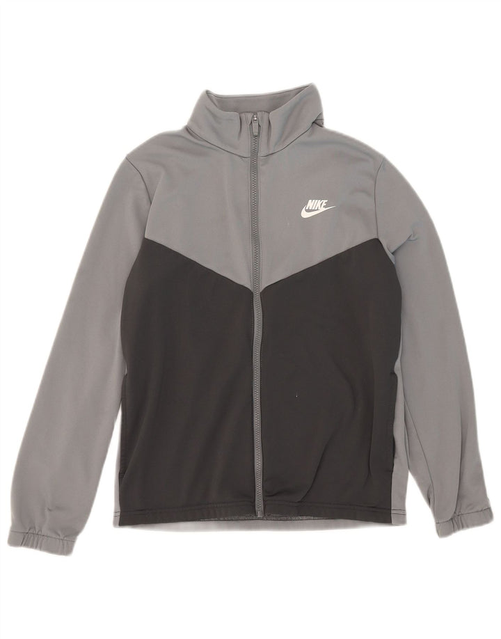 Nike drenge grafisk træningsdragt topjakke 13-14 år XL grå farveblok