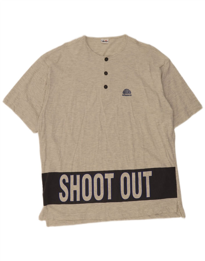 Ellesse Herre Grafisk T-Shirt Top XL Grå Colourblock