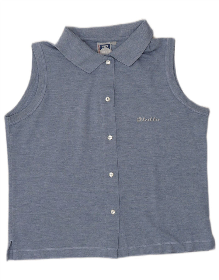 LOTTO Womens Crop ærmeløs skjortebluse UK 10 Small Blue Polyester