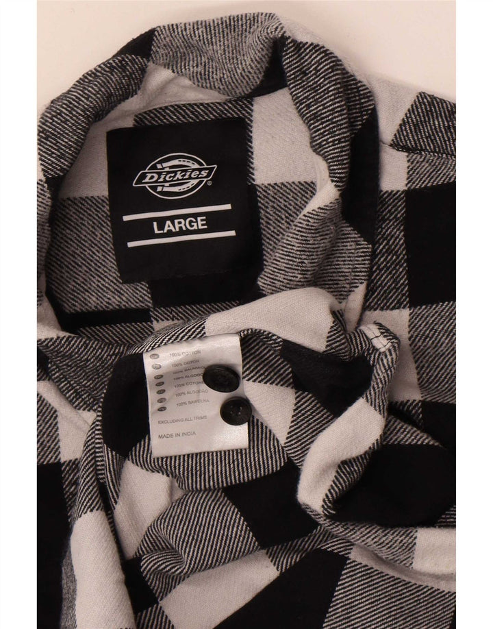 Dickies Herre flannelskjorte Stor sort Gingham Bomuld