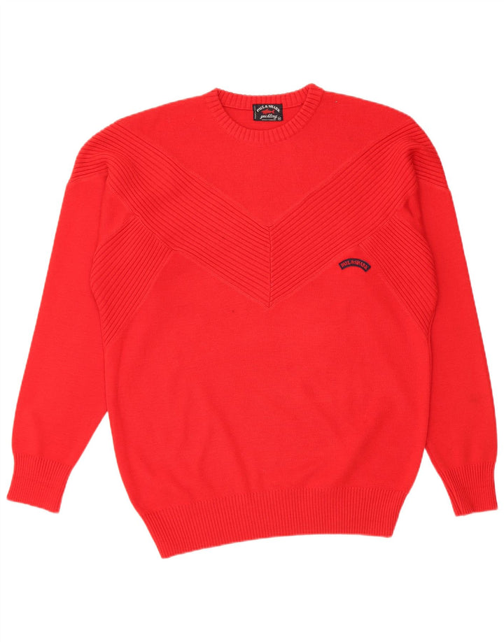 PAUL & SHARK Herre Yachting Crew Neck Jumper Sweater Medium Red Virgin Wool