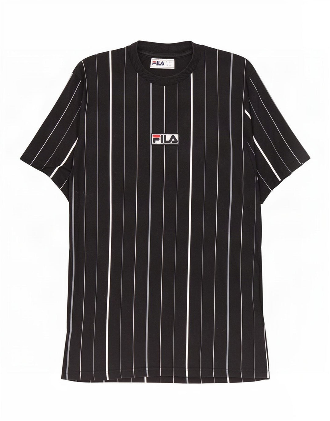 Fila herre T-shirt top lille sort stribet bomuld