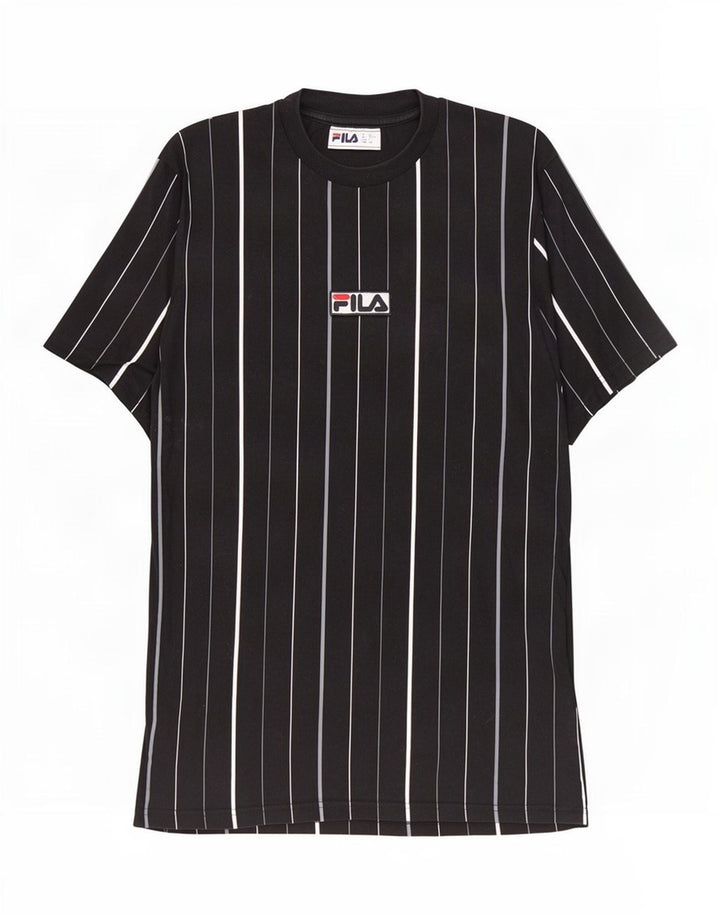 Fila herre T-shirt top lille sort stribet bomuld