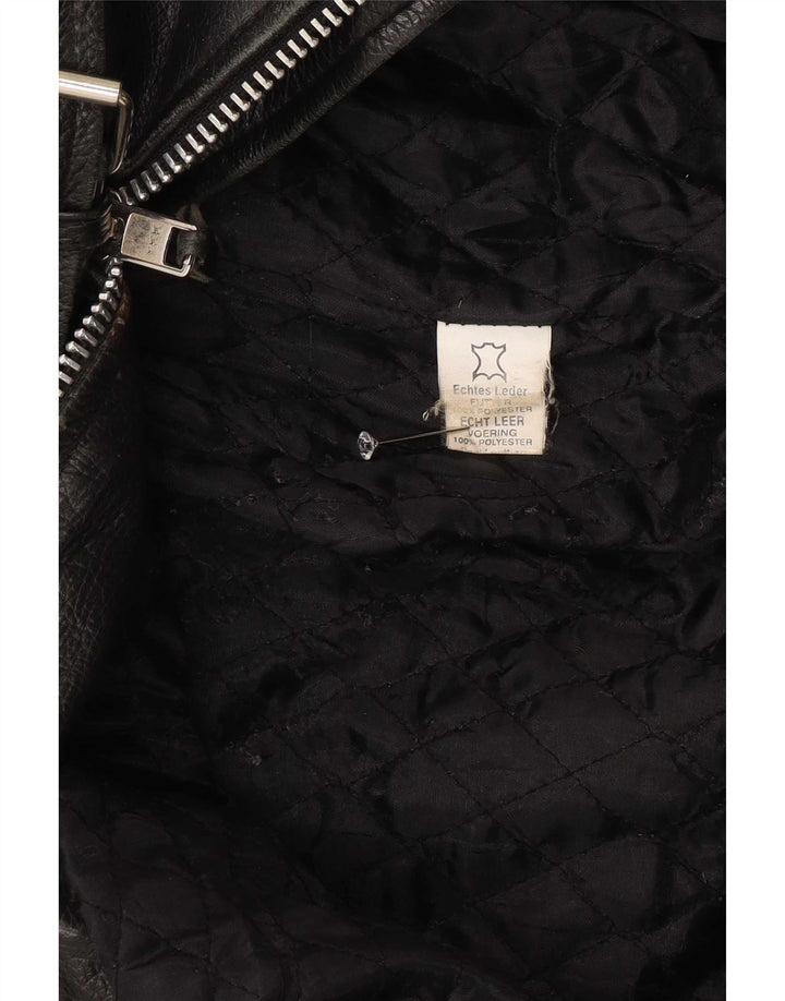 Vintage Herre Læder Biker Jacket UK 38 Medium Sort