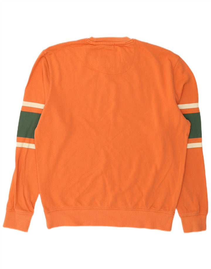 Jack Wills Herre Grafisk Sweatshirt Jumper Stor Orange Colourblock Bomuld