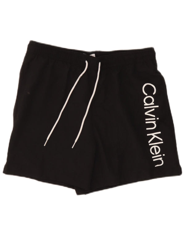 Calvin Klein Herre grafiske svømmeshorts Medium Sort Polyester