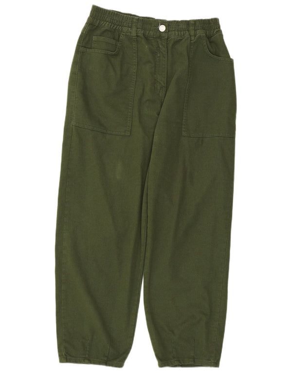 WHISTLES Dame Loose Fit Højtaljede Jeans UK 12 Medium W30 L26 Grøn