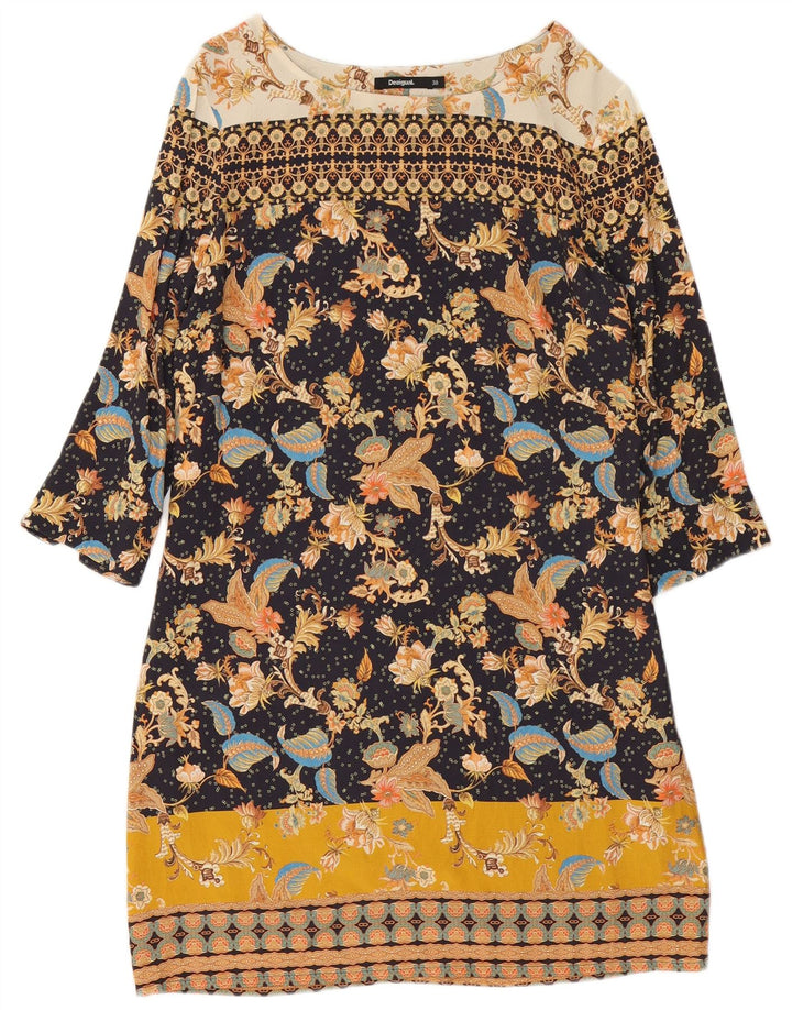 Desigual Kvinders 3/4-ærmede Skede Kjole EU 38 Medium Flerfarvet Blomster