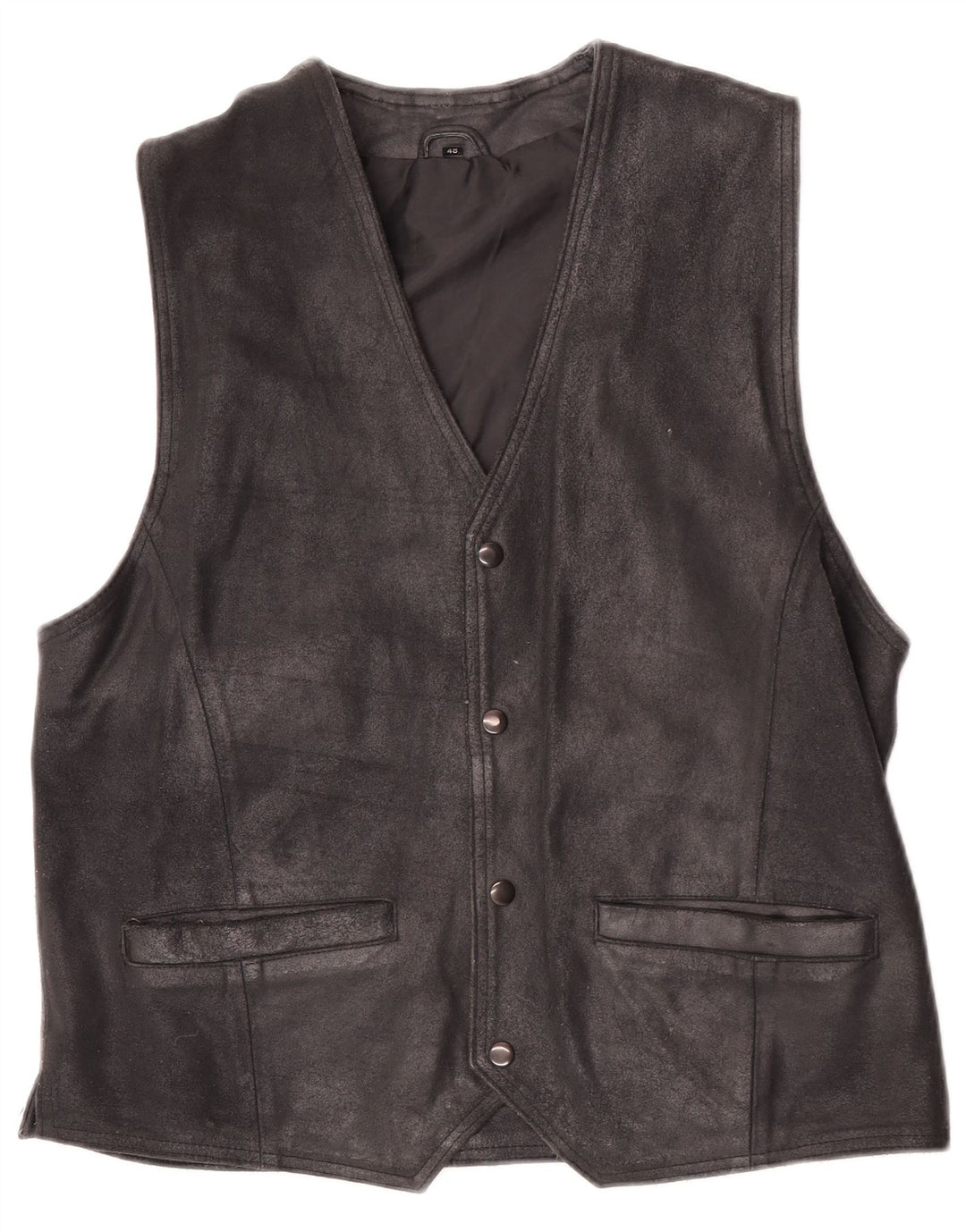 Vintage herre ruskind vest IT 48 medium sort læder
