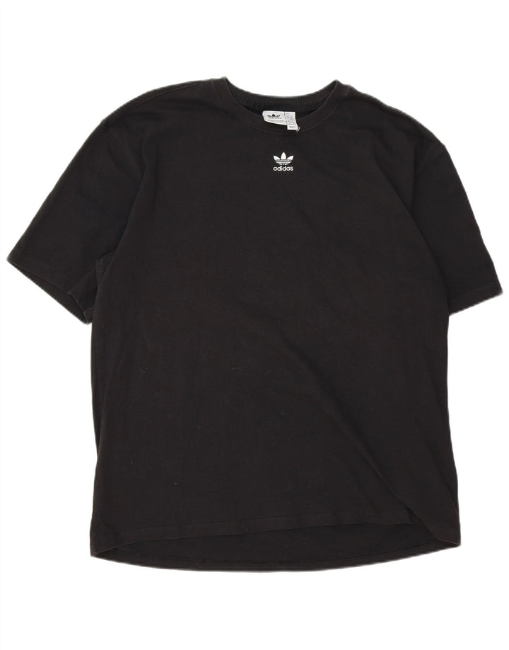 ADIDAS Womens T-Shirt Top UK 12/14 Medium Black Cotton