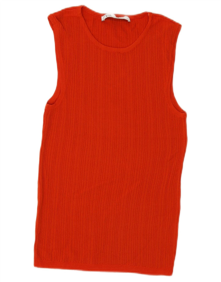 Zara Damevest Top UK 10 Lille Orange Akryl
