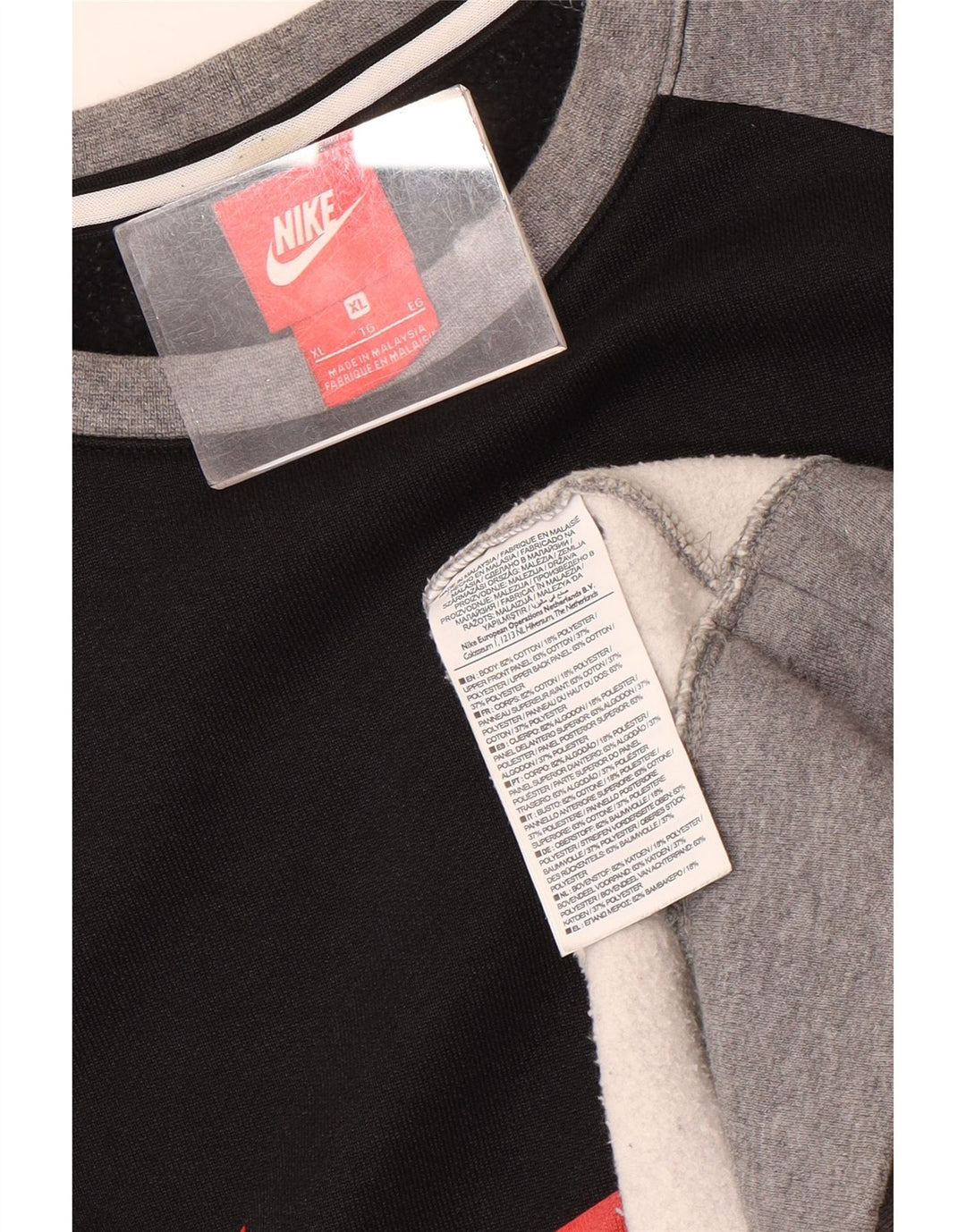 Nike grafisk sweatshirt til mænd XL Grå Colourblock Bomuld