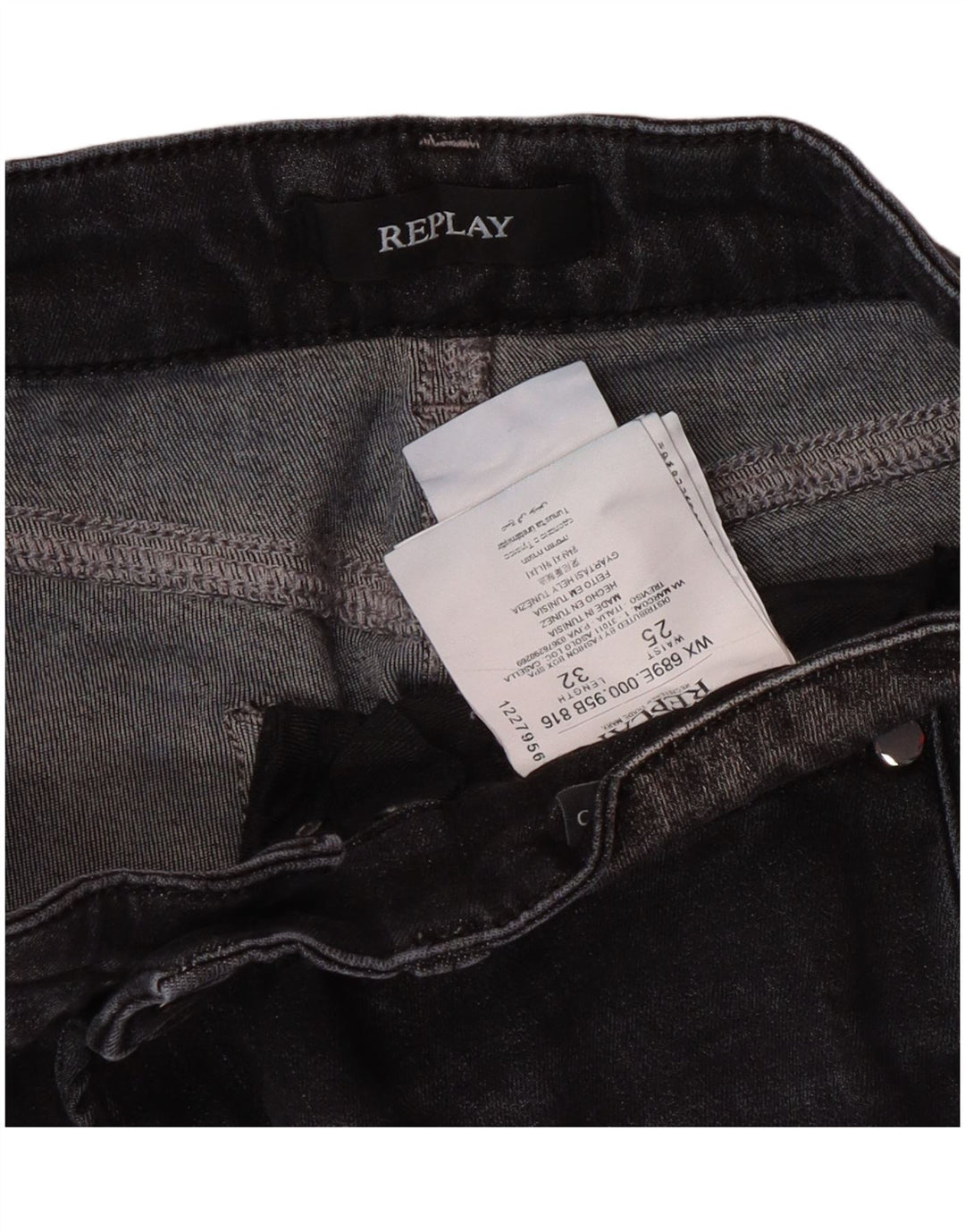 Replay Dame Super Skinny Jeans W25 L32 Grå Bomuld