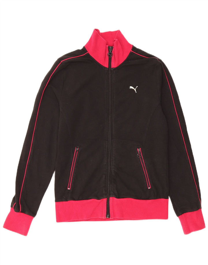 PUMA træningsdragt topjakke til kvinder UK 12 Medium Sort Colourblock Bomuld