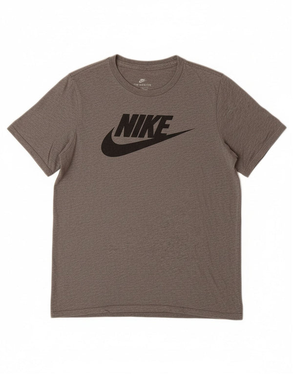 NIKE drenge atletisk snit grafisk t-shirt top 12-13 år stor grå bomuld