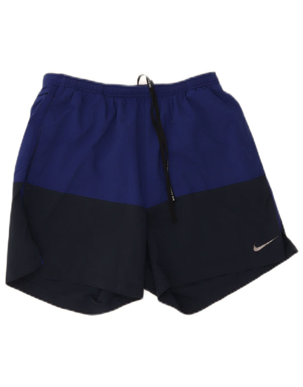 Nike Herre Dri Fit Sportshorts Medium Marineblå Colourblock Polyester