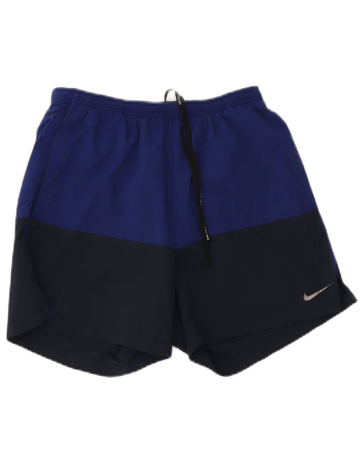 Nike Herre Dri Fit Sportshorts Medium Marineblå Colourblock Polyester