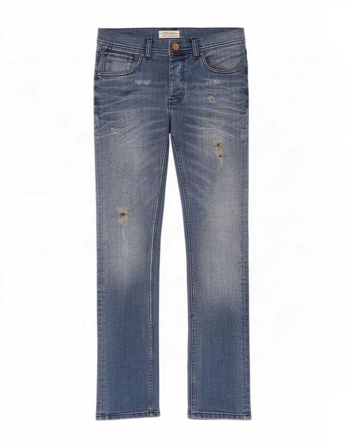 Zara Herre Distressed Slim Jeans EU 38 Small W30 L32 Blue