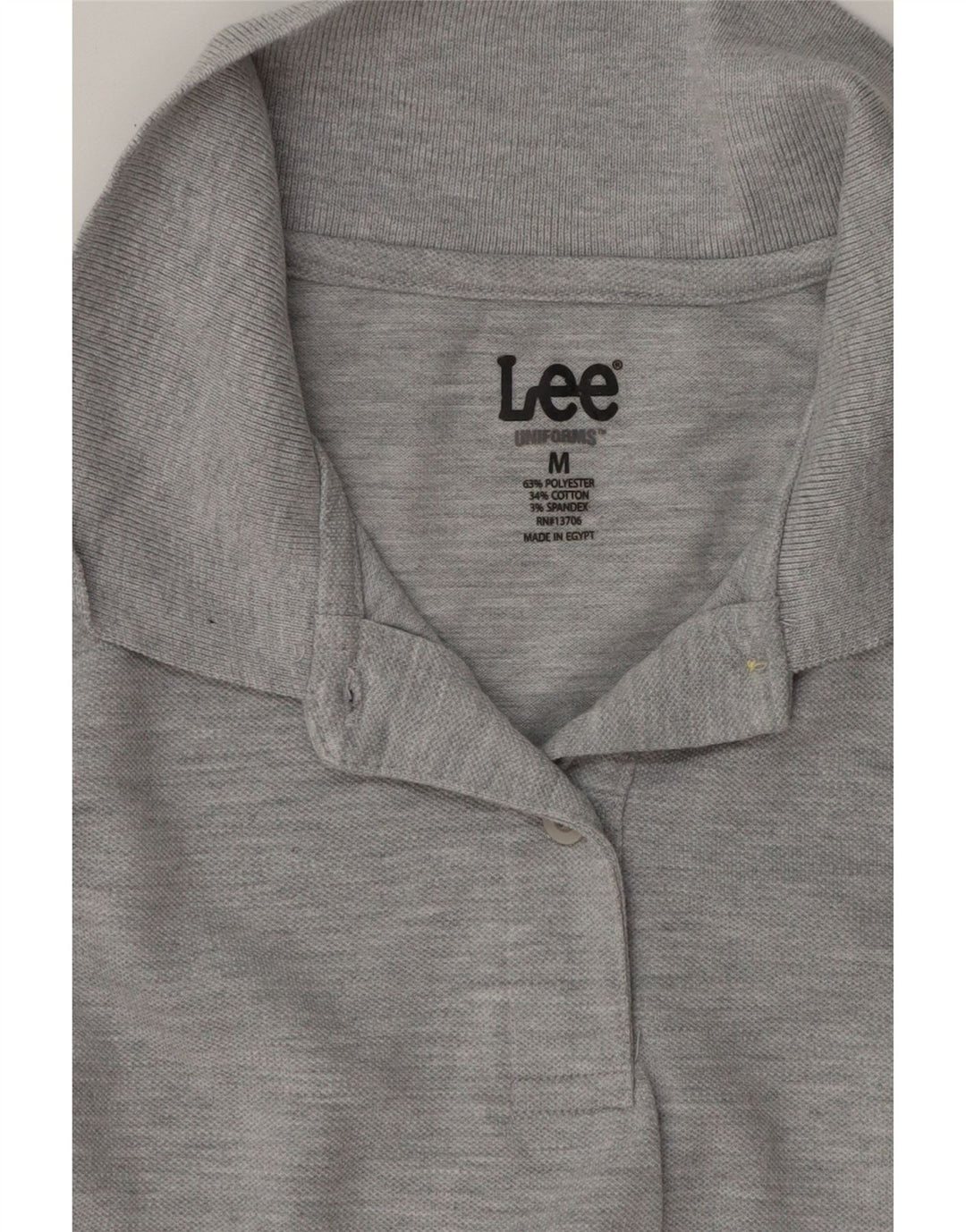 Lee Dame Polo Shirt UK 12 Medium Grey Flecked Bomuld