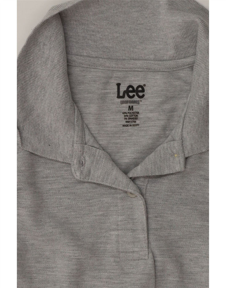 Lee Dame Polo Shirt UK 12 Medium Grey Flecked Bomuld