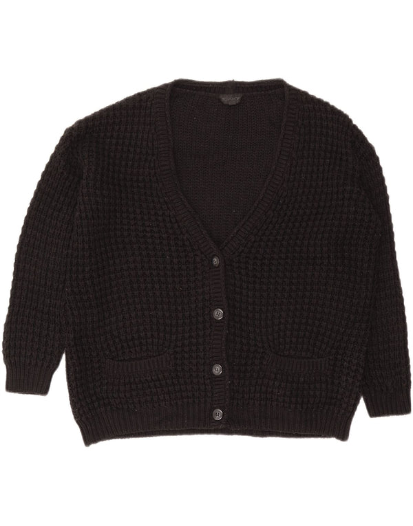 Topshop Dame Oversized Cardigan Sweater UK 8 Small Black Acryl