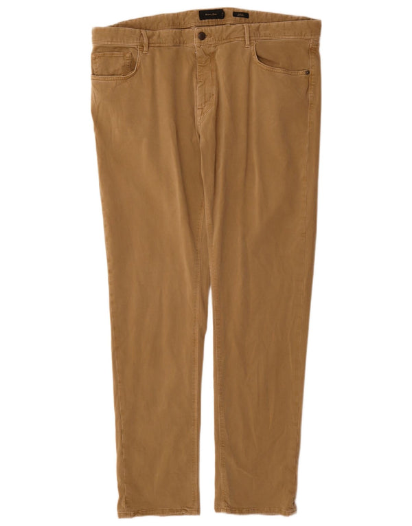 Massimo Dutti Herre Slim Fit Casual Bukser EU 50 2XL W40 L32 Beige Bomuld