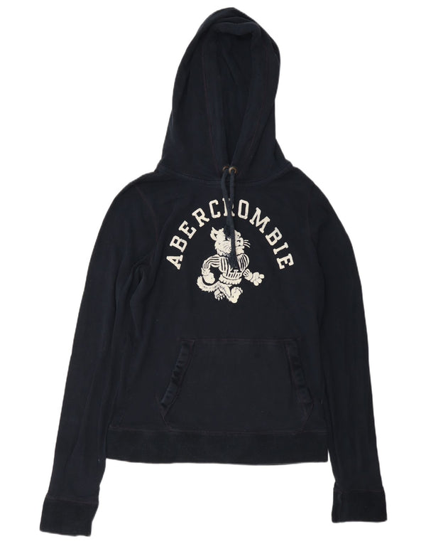 Abercrombie & Fitch Muscle Hoodie Jumper UK 16 Large Navy Blue