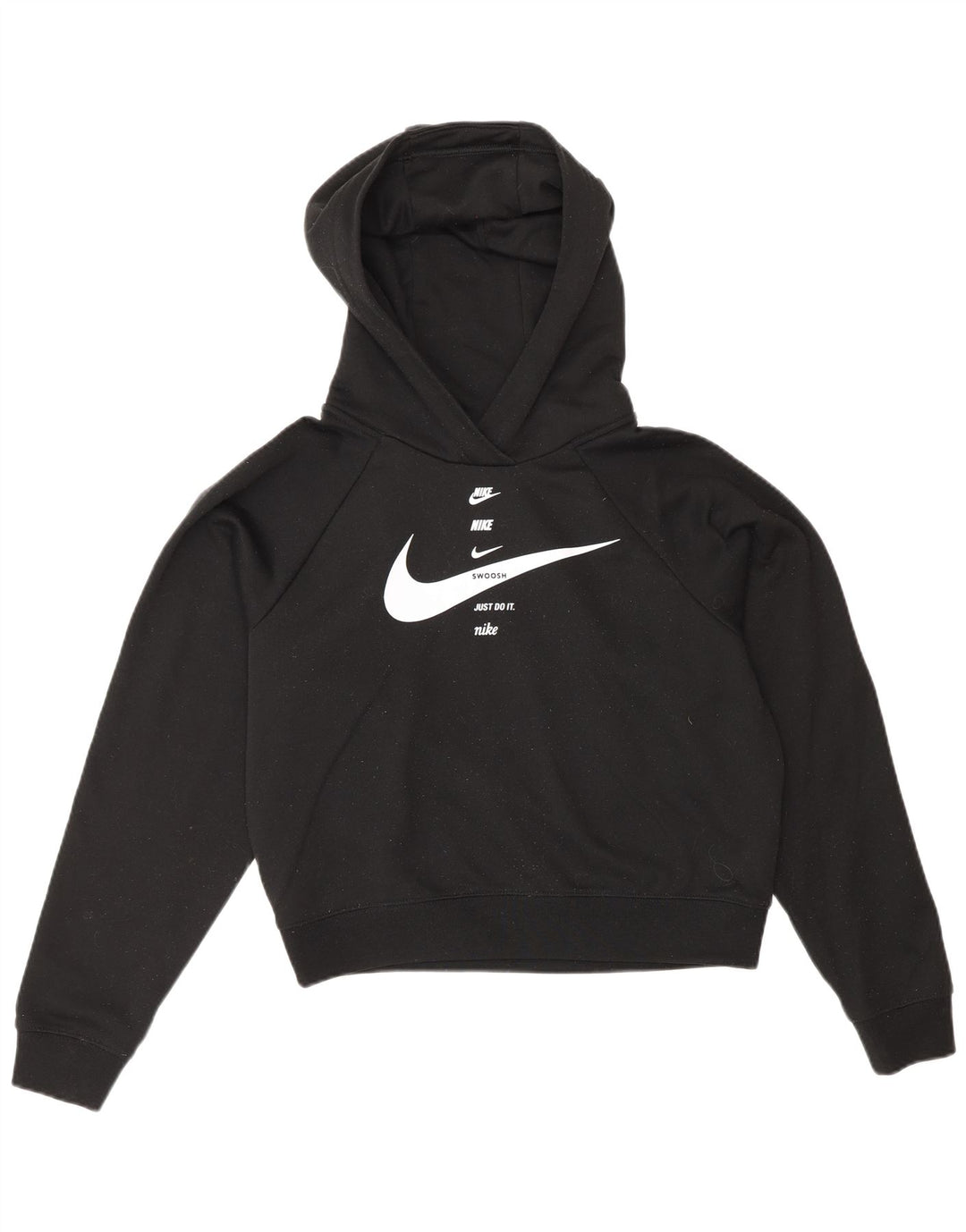 Nike Grafisk Oversized Hoodie Jumper til kvinder UK 6 XS Sort Polyester