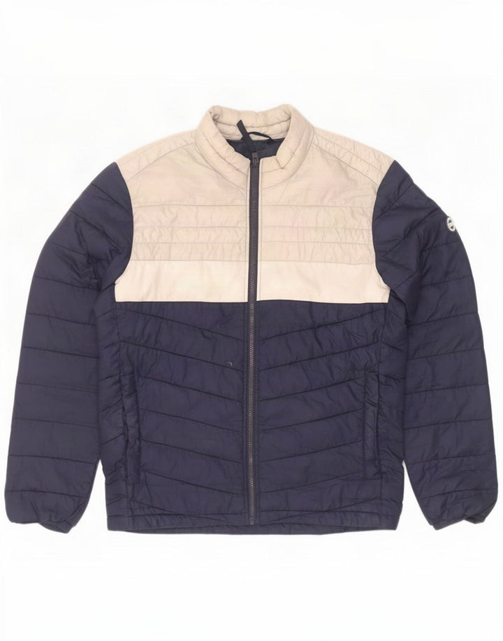 Jack & Jones Polstret herrejakke UK 40 Large Navy Blue Colourblock Polyester