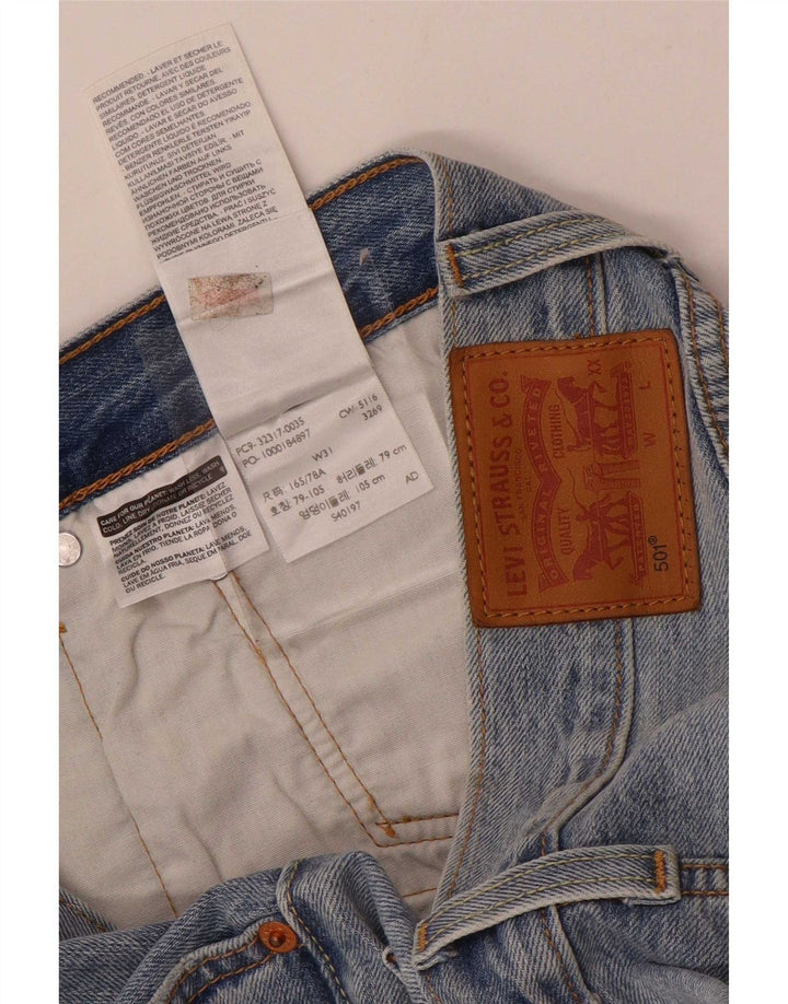 Levi's Womens 501 Distressed Denim Shorts W31 Medium Blue Bomuld