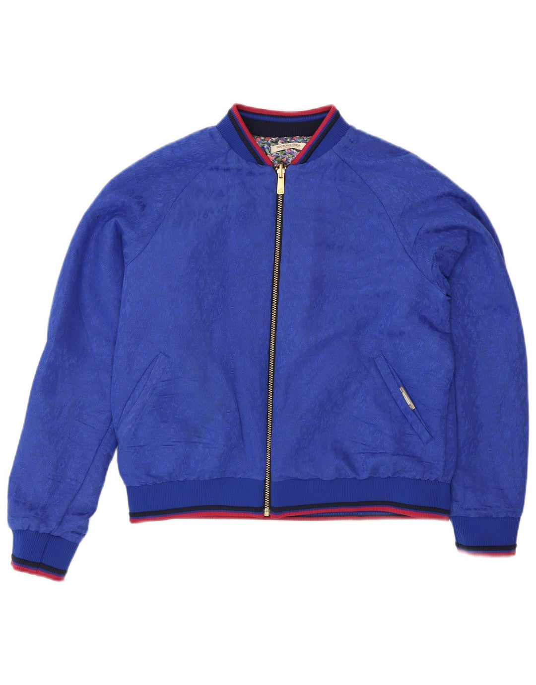 Scotch & Soda Vendbar Damejakke UK 14 Medium Blue Floral