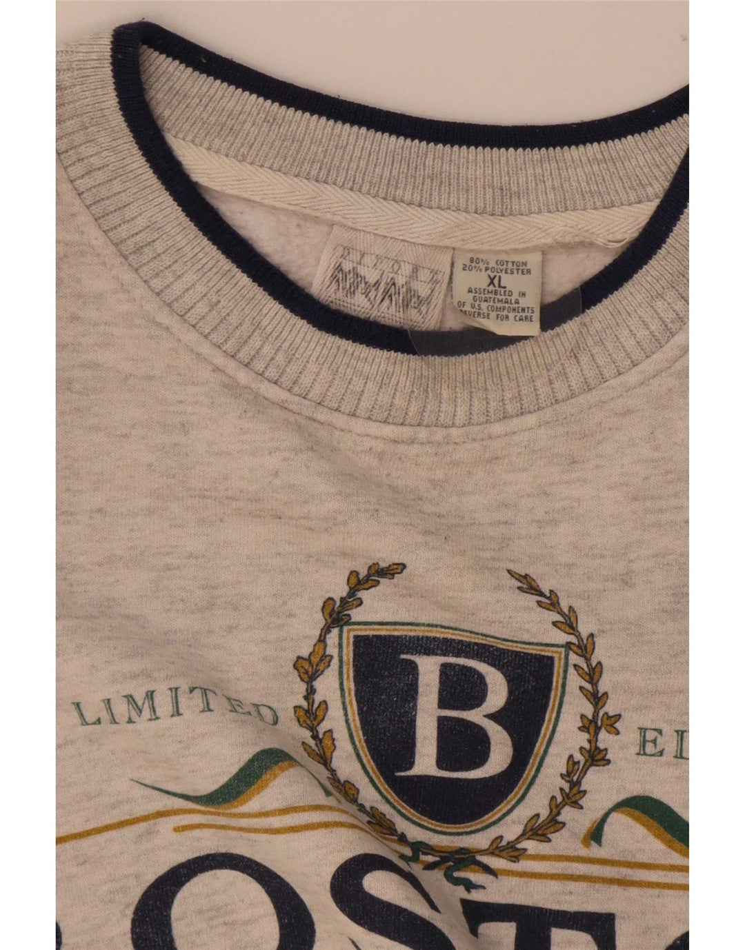Boston Herre Grafisk Sweatshirt Jumper XL Grå Bomuld
