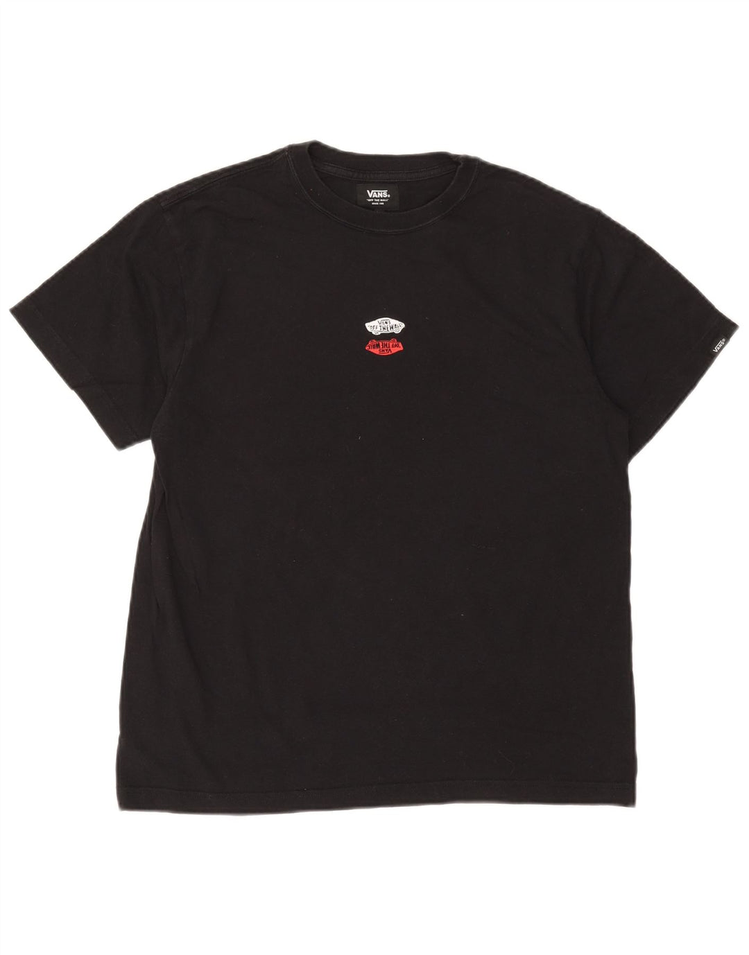 Vans Herre T-Shirt Top Medium Sort Bomuld